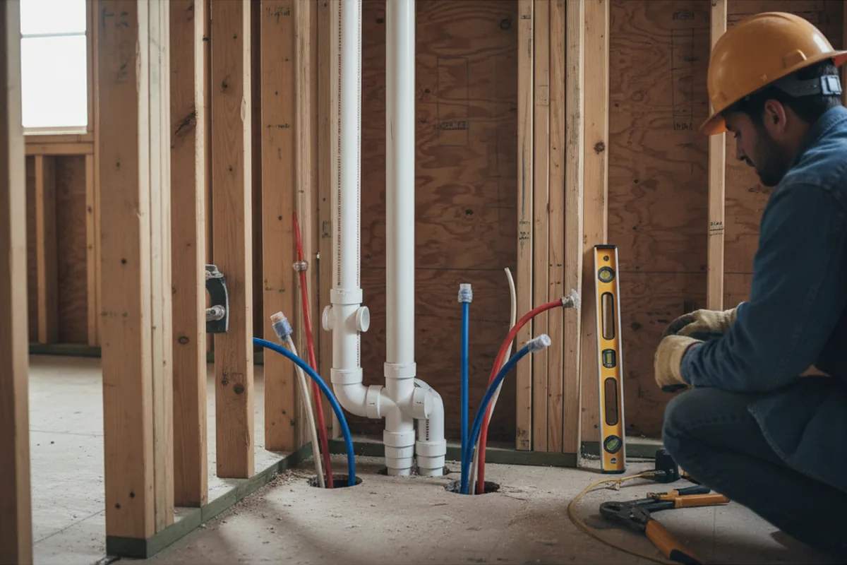 Drain and supply rough-in during Leak Detection in Reliance